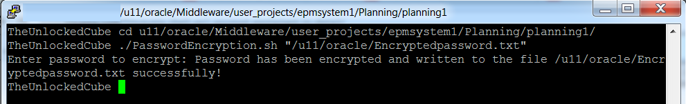 Unix4PasswordEncryption.sh password has been created to the desired location
